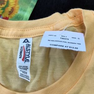 NWT Allstyle Melon Orange Short Sleeves Tee I Can Do All Things Through Christ M